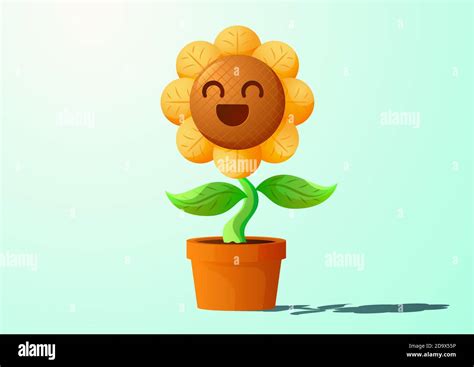 Smiling Sunflower Character Design Stock Vector Image & Art - Alamy