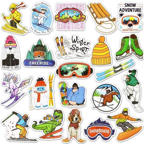 Winter Sports Stickers for Laptops, Water Bottles, and More