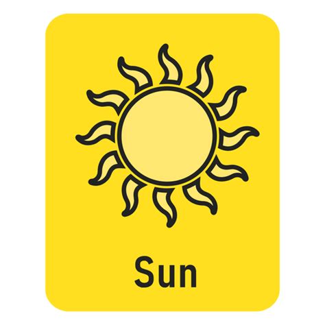 Sun yellow flashcard - Transparent PNG & SVG vector file