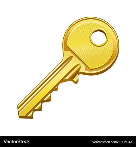 Gold key Royalty Free Vector Image - VectorStock