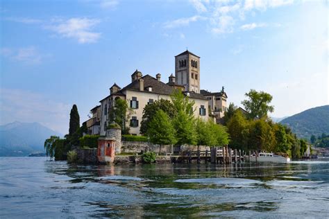 Orta San Giulio on Lake Orta in Piemonte and its quaint San Giulio Island