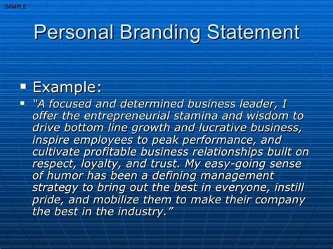 Best Examples Of Personal Brand Statements 7 Statement