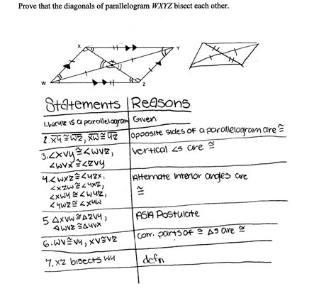 Proving Parallelogram Diagonals Bisect