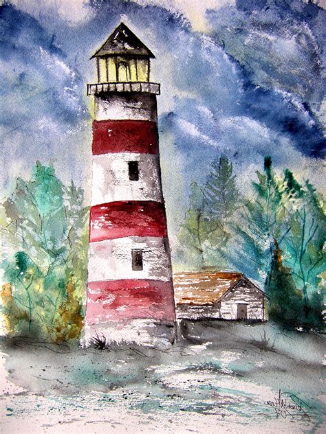 Sapelo Island Lighthouse #53147 | Fine Art Prints for Sale | Lighthouse painting, Watercolor ...