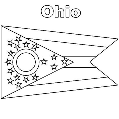 Ohio State Flag Coloring Page | Color Luna