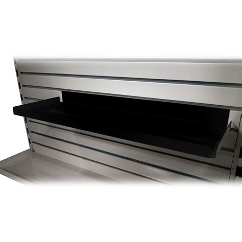 Black Metal Slatwall Shelf, Heavy Duty Steel Slat Shelving with .5" H Lip, 7.5" D x 21.75" W, 5 ...