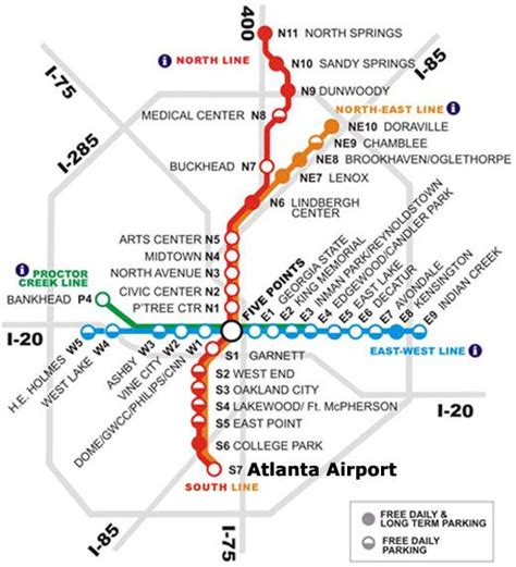 MARTA Station Map | Subway map, Atlanta map, Station map