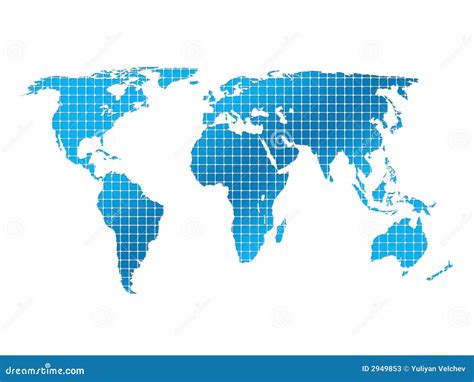 Isolated Square World Map Stock Photos - Image: 2949853