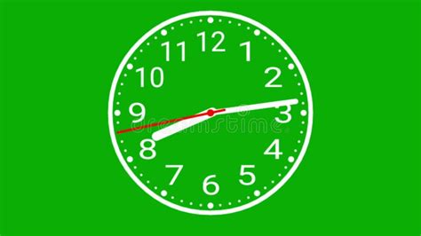 Analog Clock with Green Screen Background Stock Footage - Video of ...