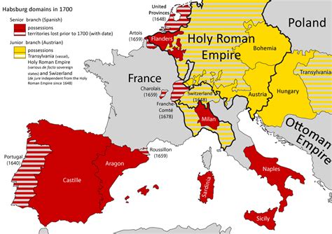 Habsburg Dominions in Europe before the War of Spanish Succession | Holy roman empire, Roman ...