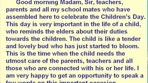 CHILDREN'S DAY 2016 SPEECH - YouTube