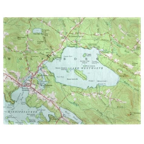 Betsy Drake PM654 14 x 18 in. Lake Wentworth, NH Nautical Map Place Mat - Set of 4, 1 - QFC