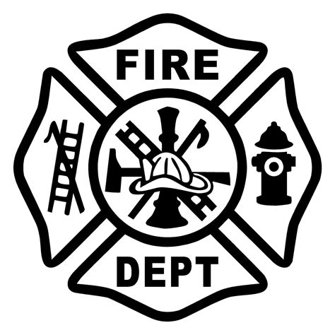 Firefighter Fire Dept Maltese Cross Department Vinyl Decal Car Truck ...