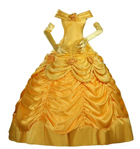 Halloween costumes for adult Princess Belle yellow dress Beauty and ...