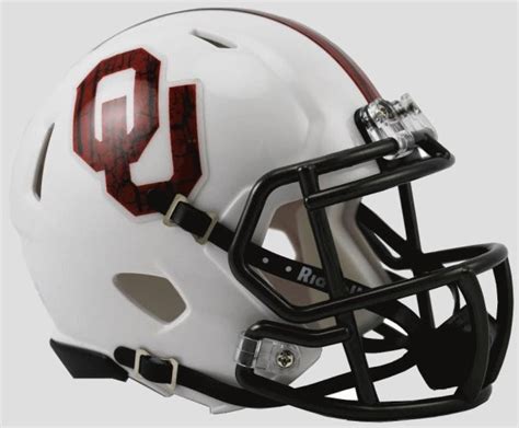 Oklahoma Sooners NCAA Mini Speed Football Helmet Bring The Wood White