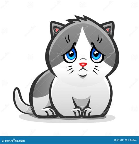 Sad Kitten Stock Vector - Image: 41618176