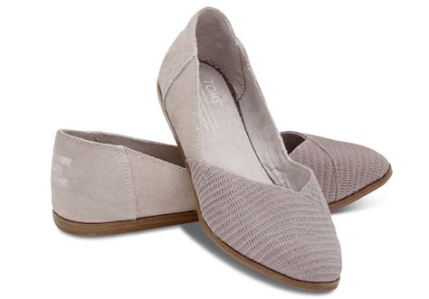 Lyst - Toms Grey Suede Emboss Women's Jutti Flats in Gray