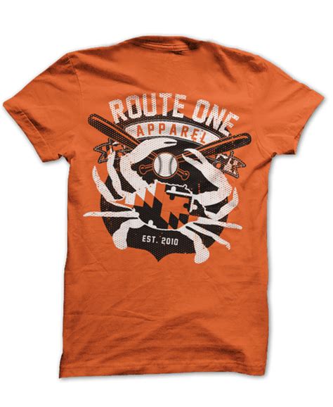 Route One Apparel Classic Flag & Crab (Orange) Shirt