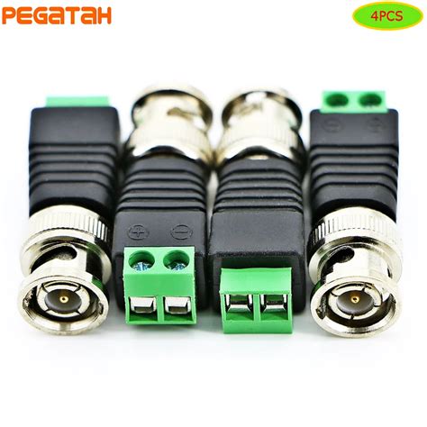 BNC Male Connector for AHD CCTV Security Surveillance Camera Coax Cat5 ...