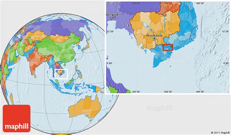 Political Location Map of Tân An