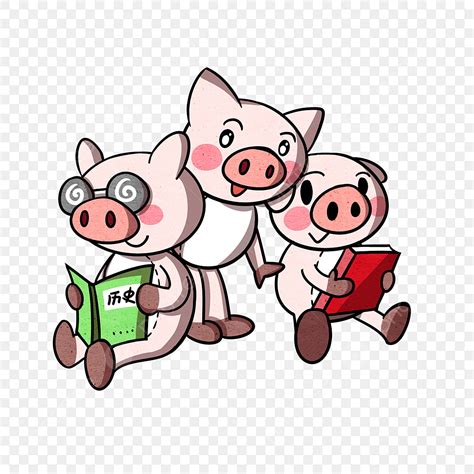 Three Little Pigs Clipart Transparent Background, Cartoon Piggy Three ...