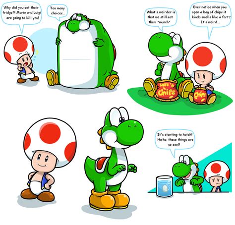 Hey, it's Yoshi and Toad by Nintendrawer on DeviantArt