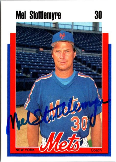 Mel Stottlemyre autographed baseball card (New York Mets) 1989 Kahns #30