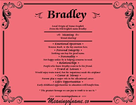 Bradley - Meaning of Name