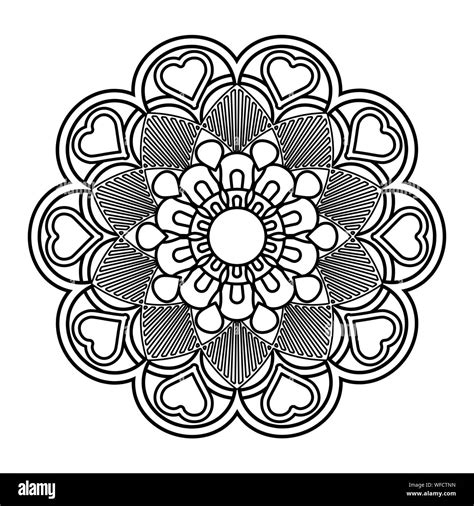 Flower mandala vector illustration. Adult coloring page. Circular ...