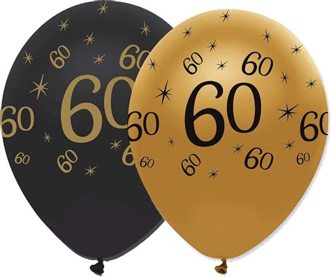 60th Black & Gold Balloons 6pk: Amazon.co.uk: Toys & Games