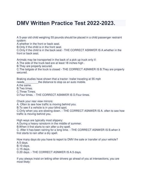 Dmv Test Questions And Answers 2024 - Kara Sandie