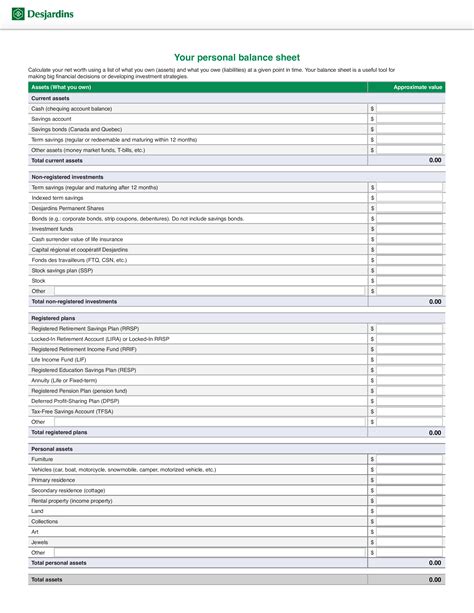 Beautiful Work Statement Of Assets And Liabilities For Individuals ...