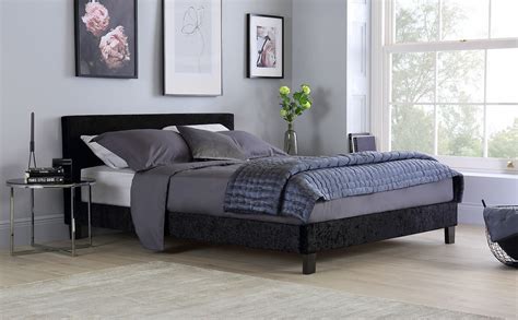 Berlin Black Crushed Velvet Double Bed Only £139.99 | Furniture Choice