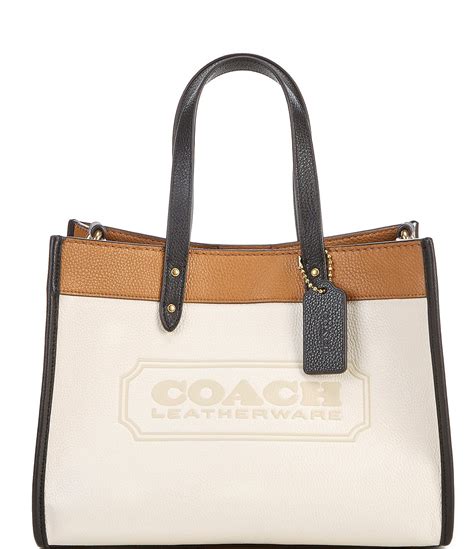 COACH Field Signature Colorblock Pebble Leather Tote Bag | Dillard's in ...