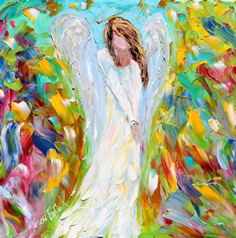 Angel canvas print, angel art, angel love, religious art, made from image of Original painting ...