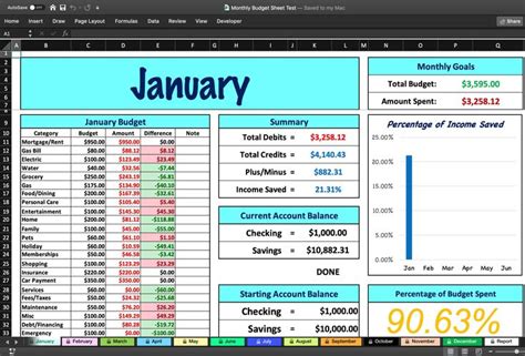 Monthly Budget Sheet All in One excel Template - Etsy | Budget sheets ...