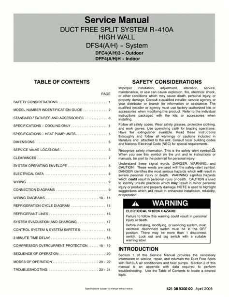 ICP Heat Pump Service Manual