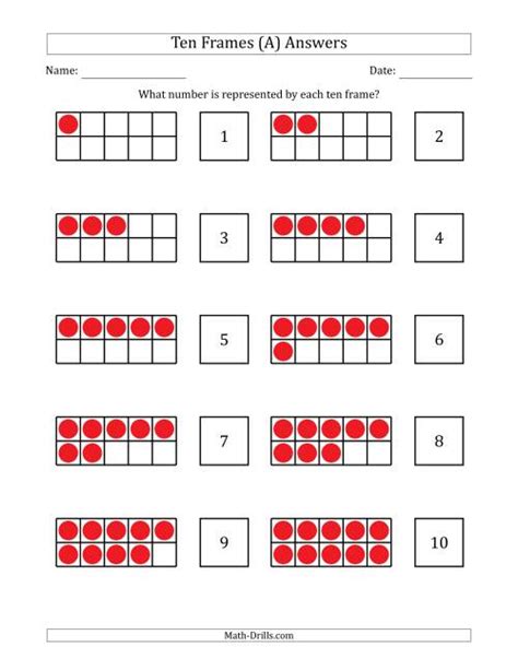 42 math worksheets 10 frames - TheMathWorksheet