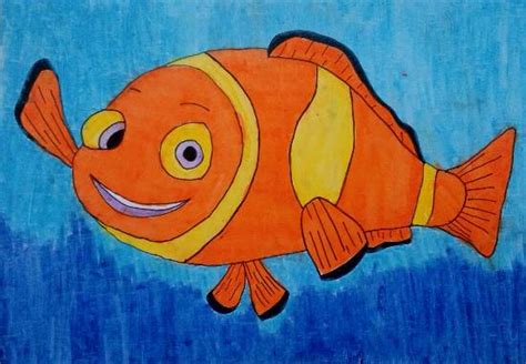 Nemo fish Painting by Thiyakshwa Sureshkumar