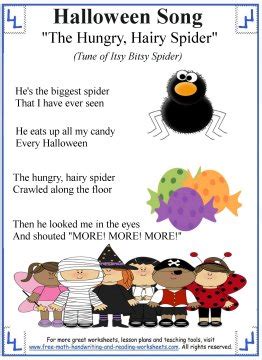 Halloween Songs for Kids - Printable Lyrics with Coloring Activities