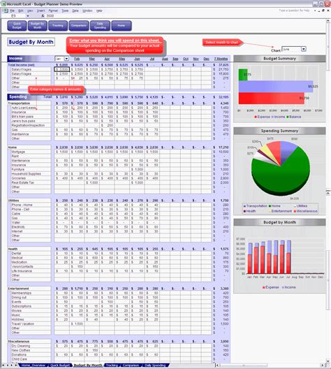 Household Budget Planner - Excel Spreadsheet | Best Monthly Template ...