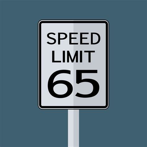 USA Road Traffic Transportation Sign Speed Limit 65 On White Background ...