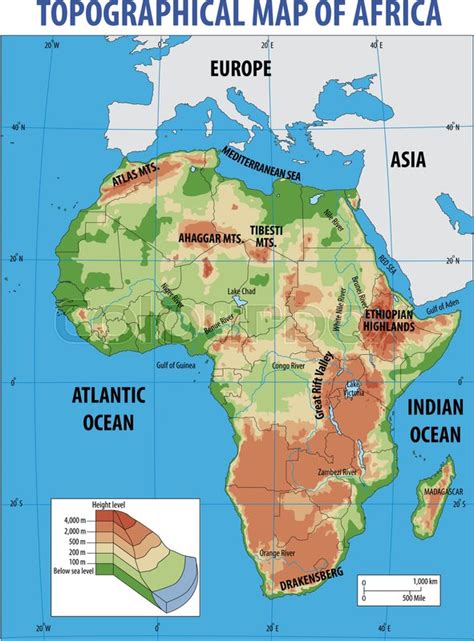 Topo Map Of Africa - California Map