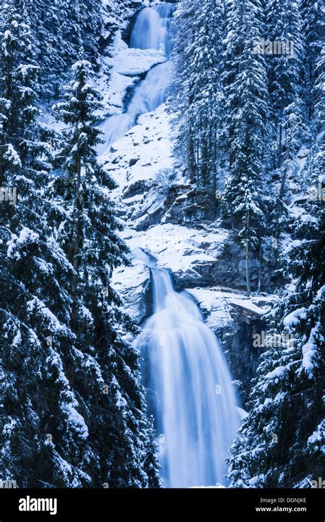 Krimml Waterfalls in winter, Krimml, Tyrol, Austria Stock Photo - Alamy