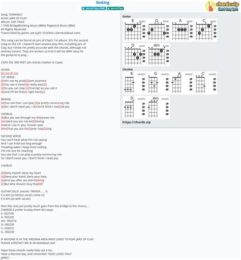 Chord: Sinking - tab, song lyric, sheet, guitar, ukulele | chords.vip