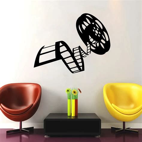 Reel Of Movie Film Vinyl Wall Sticker Cinema Film Decor For Living Room Mural Art Wall Decals ...