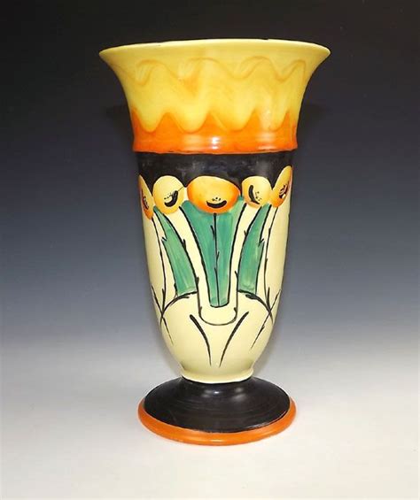 Myott Son & Co Pottery - Hand Painted Vase - Art Deco! | Hand painted vases, Colorful pottery ...