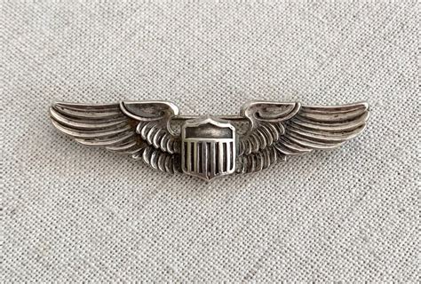 WWII Sterling Wings Pin Vintage Air Force Military Militaria Sterling ...