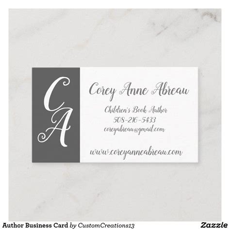 Author Business Card | Zazzle | Business cards, Business, Custom birth announcement