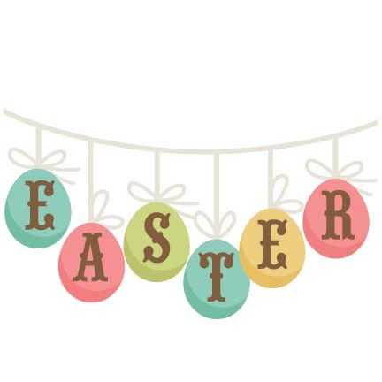 Easter Banner SVG cutting file easter svg scrapbook title easter svg cut file